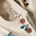 Brands4Kids/Minymo - Beige sweater met voertuigen
