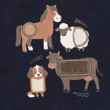 Minymo - Donkerblauwe trui met dieren