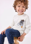 Mayoral - Gespikkelde T-shirt met lange mouwen