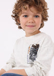 Mayoral - Gespikkelde T-shirt met lange mouwen