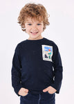Mayoral - Donkerblauwe T-shirt met lange mouwen