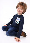 Mayoral - Donkerblauwe T-shirt met lange mouwen