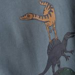 Brands4Kids/Minymo - Blauwe T-shirt met lange mouwen met dino's