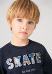 Mayoral - Donkerblauwe T-shirt lange mouw 'Skate'