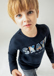 Mayoral - Donkerblauwe T-shirt lange mouw 'Skate'