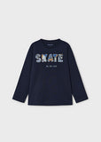 Mayoral - Donkerblauwe T-shirt lange mouw 'Skate'