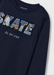 Mayoral - Donkerblauwe T-shirt lange mouw 'Skate'