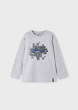 Mayoral - Lichtgrijze T-shirt met lange mouw met Jeep
