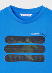 Mayoral - Blauwe T-shirt met lange mouw 'Snowy peaks'