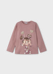 Mayoral - Roze T-shirt met lange mouwen met meisje