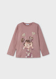 Mayoral - Roze T-shirt met lange mouwen met meisje