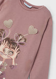 Mayoral - Roze T-shirt met lange mouwen met meisje
