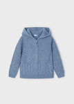 Mayoral - Blauw gebreid vest met kap