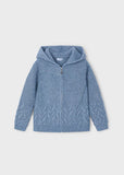Mayoral - Blauw gebreid vest met kap