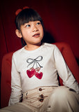 Mayoral - Beige T-shirt met lange mouwen met scrunchie