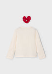 Mayoral - Beige T-shirt met lange mouwen met scrunchie