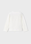 Mayoral - Witte T-shirt met lange mouwen met 'roze meisjes'