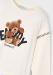 Mayoral - T-shirt met lange mouwen met teddybeer