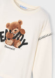 Mayoral - T-shirt met lange mouwen met teddybeer