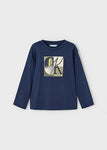Mayoral - Donkerblauwe T-shirt met lange mouwen