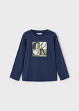 Mayoral - Donkerblauwe T-shirt met lange mouwen