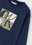 Mayoral - Donkerblauwe T-shirt met lange mouwen