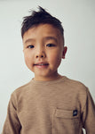 Mayoral - Donkerbeige T-shirt met lange mouwen uit ribstof