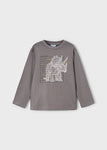 Mayoral - Grijze T-shirt met lange mouwen 'glow in the dark'