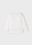 Mayoral - Witte T-shirt met lange mouwen met dino