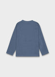 Mayoral - Blauwe T-shirt met lange mouwen met dino