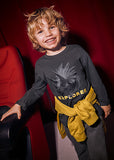 Mayoral - Donkergrijze T-shirt met lange mouwen met dino