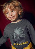 Mayoral - Donkergrijze T-shirt met lange mouwen met dino