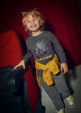 Mayoral - Donkergrijze T-shirt met lange mouwen met dino