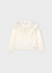 Mayoral - Beige sweater met ruffles