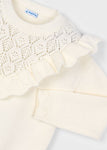 Mayoral - Beige sweater met ruffles