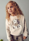 Mayoral - Zachte beige trui met bloemen