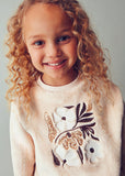 Mayoral - Zachte beige trui met bloemen