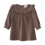 Brands4Kids/Enfant - Donkerbruin ribfluwelen jurk
