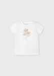 Mayoral - Witte T-shirt met bloemen