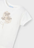 Mayoral - Witte T-shirt met bloemen