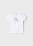 Mayoral - Witte T-shirt met bloemen