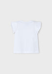 Mayoral - Witte T-shirt met fleurige opdruk