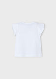Mayoral - Witte T-shirt met fleurige opdruk