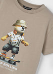 Mayoral - Beige T-shirt met beer