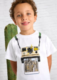 Mayoral - Witte T-shirt met polaroid