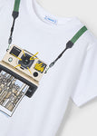 Mayoral - Witte T-shirt met polaroid