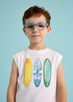 Mayoral - Wit T-shirt zonder mouwen met surfboarden