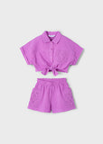 Mayoral - Set van hemdsblouse en short in lila