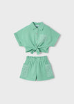 Mayoral - Muntkleurige set van short en hemdsblouse