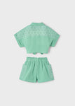 Mayoral - Muntkleurige set van short en hemdsblouse